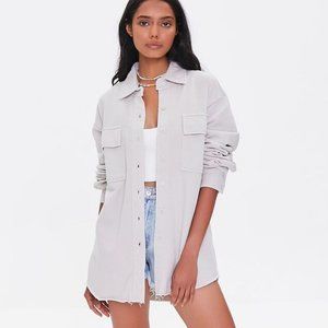 Forever 21 French Terry Dolphin-Hem Shacket